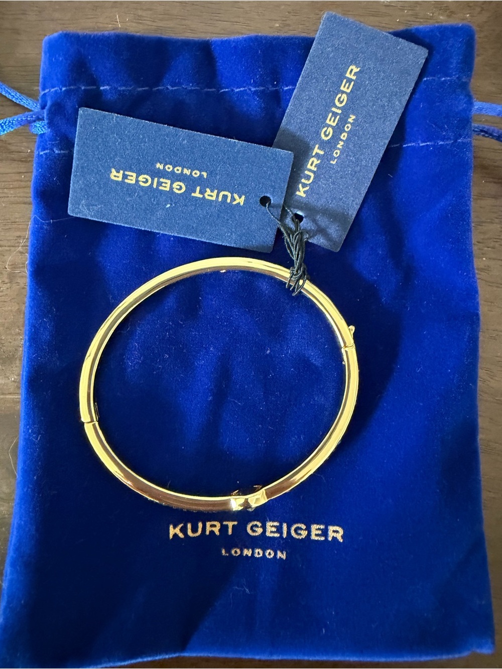 NWT Kurt Geiger Gold Rainbow Crystal Eye Bangle - Picture 7 of 7